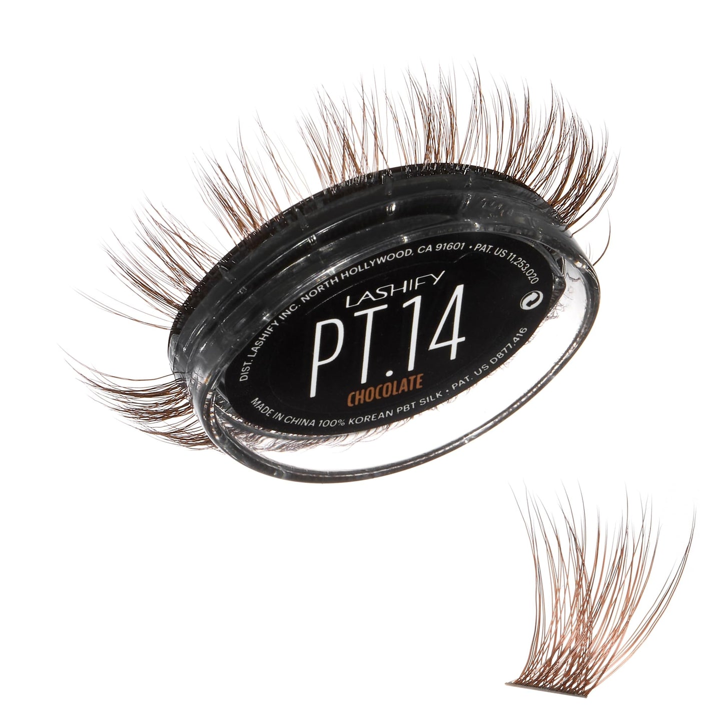 Lashify Plushy Tame 14mm Gossamer Lashes in Chocolate Color, Easy DIY False Lashes for a Voluminous Yet Still Natural Look