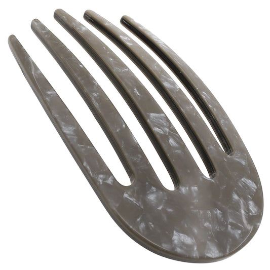 Camila Paris CP3407 French Hair Side Comb Small Rounded, Gray, Handmade French Twist Hair Combs, Strong Hold Hair Clips for Women Bun Chignon, No Slip Styling Girls Hair Accessories Made in France