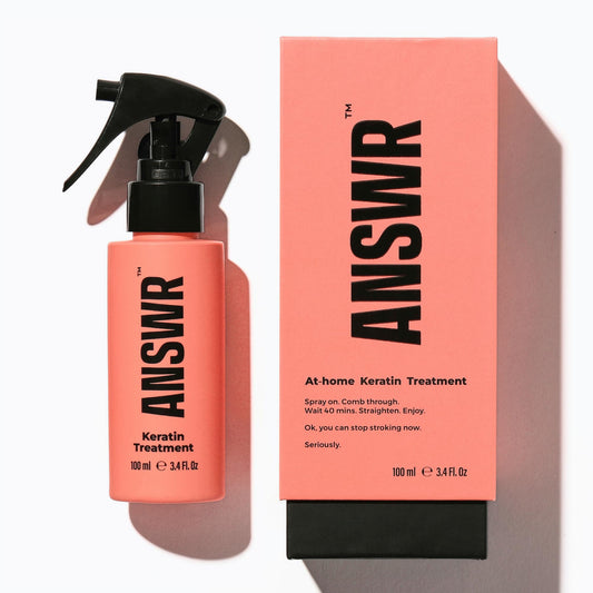 ANSWR At-Home Keratin HairTreatment for All Hair Types – Deep Nourishment, Eliminates Frizz, Salon Results At Home, Sulfate-Free, Safe for Colored & Treated Hair, 90-Day Lasting results