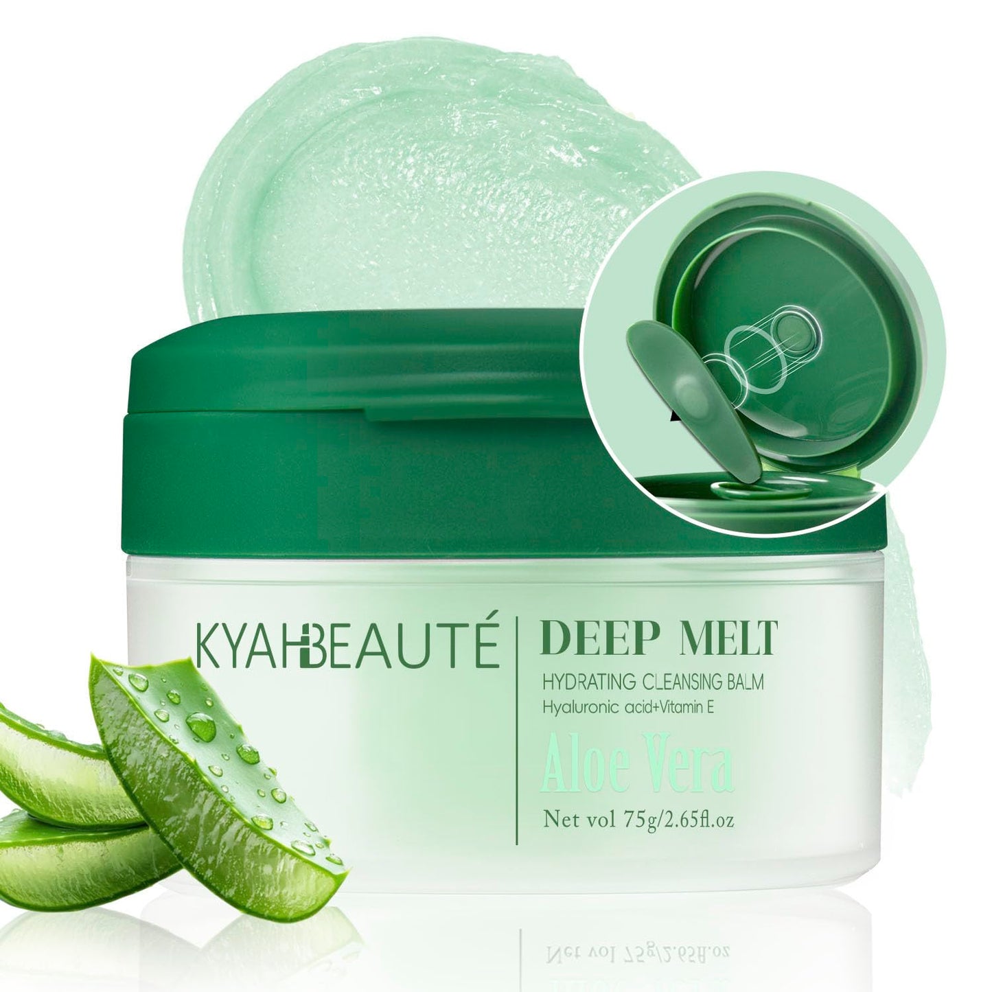 Cleansing Balm, Naturium Makeup Remover Balm for Sensitive Skin, Waterproof Mascara Makeup Remover, Face Eyes Lip Cleanser, Aloe Vera Scented, Coconut Oil, Vitamin E & Hyaluronic Acid, 2.65 Oz