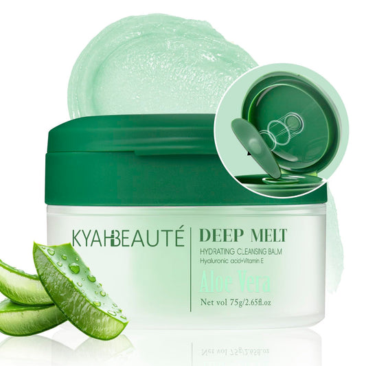 Cleansing Balm, Naturium Makeup Remover Balm for Sensitive Skin, Waterproof Mascara Makeup Remover, Face Eyes Lip Cleanser, Aloe Vera Scented, Coconut Oil, Vitamin E & Hyaluronic Acid, 2.65 Oz