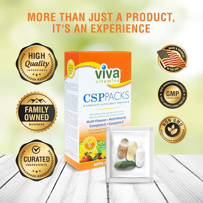 CSP Packs Extra Strength - Multivitamin and Multi Mineral Supplements Complete E & C, Immunity Vitamin Supplements for Menand Women, Complete Wellness Formula for Immune Support, 30 Packs