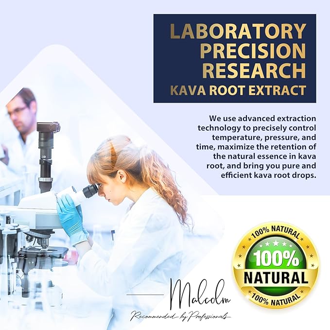 Kava Kava Root Extract Supplement, Calming High Concentration Kava Drops for Relaxation, Cognitive Support and Immune System, Vegan Non GMO, 2 Fl Oz