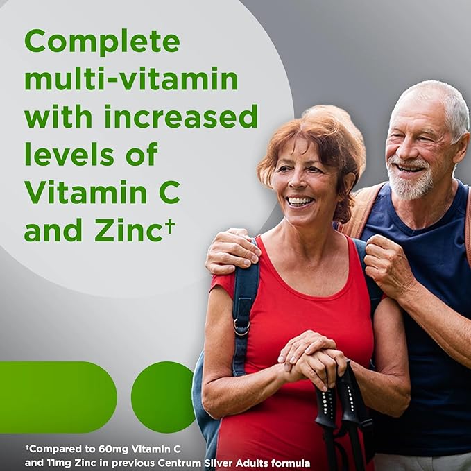 Centrum Silver Adults 50 Plus Vitamins, Multivitamin Supplement, for Men and Women, 125 Count (Pack of 1)