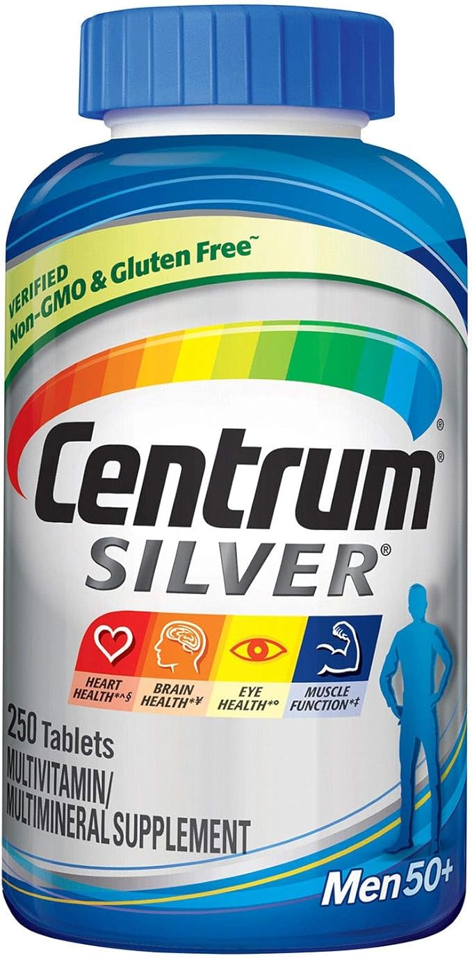 Centrum Silver Multivitamin for Men 50 Plus, Multimineral Supplement, 250 Count