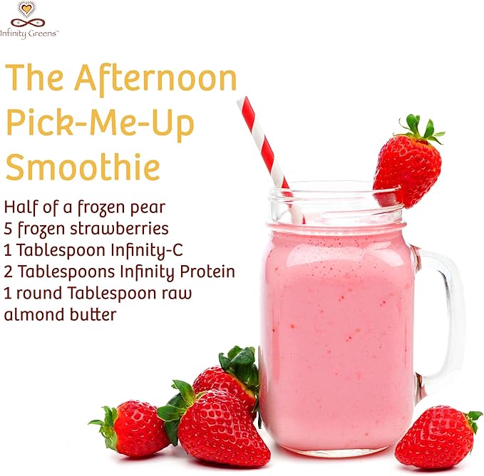 Infinity-C Organic Vitamin C Powder, Bioavailable VIT C from Acerola, Camu Camu & Amla, Whole Food Vitamin C 1000mg, Immune Support Superfoods, Shilajit, Astragalus Root & Ginger (30 Servings)