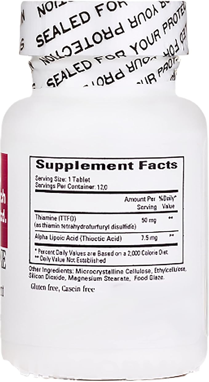 Cardiovascular Research Lipothiamine B Supplement 240 Tablets - Vitamin B1 Now with Alpha Lipoic Acid - 2 X 120 Count