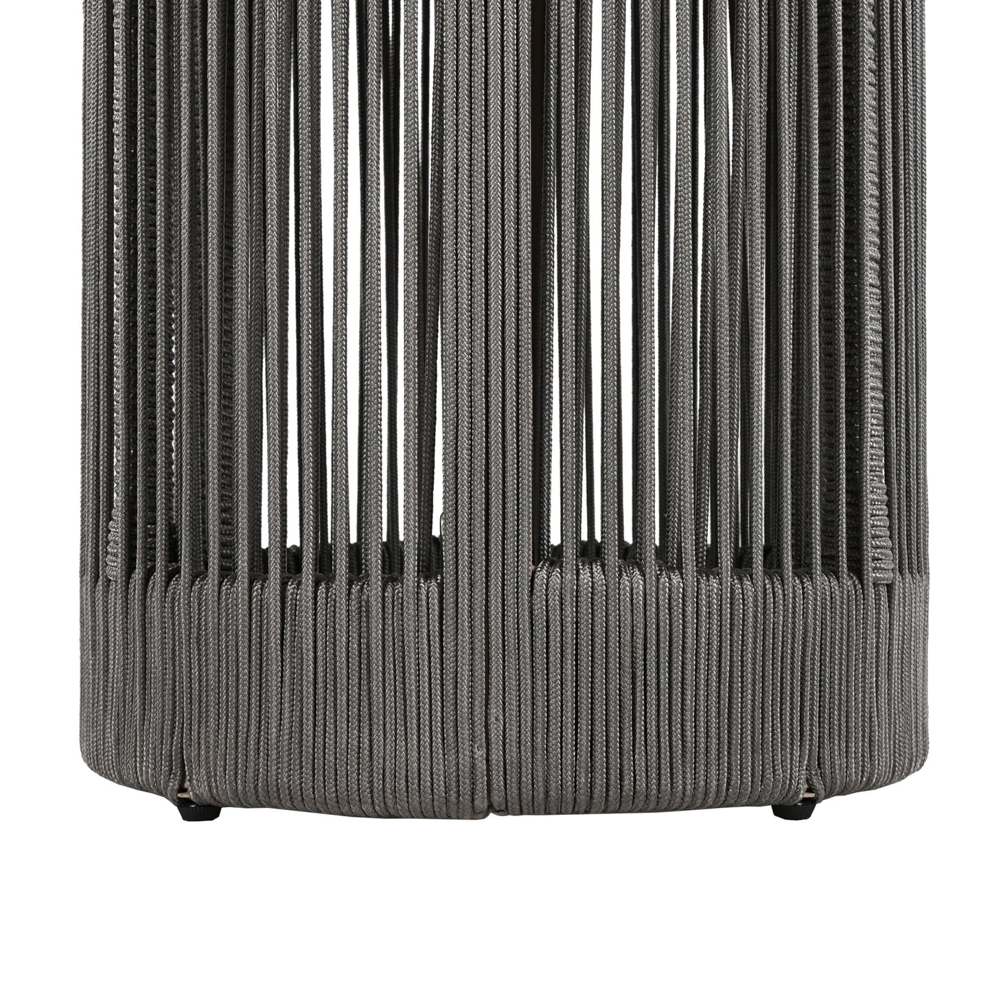 Christopher Knight Home 15" Round Side Table, Acacia Wood Top with Rope & Iron Base, Grey