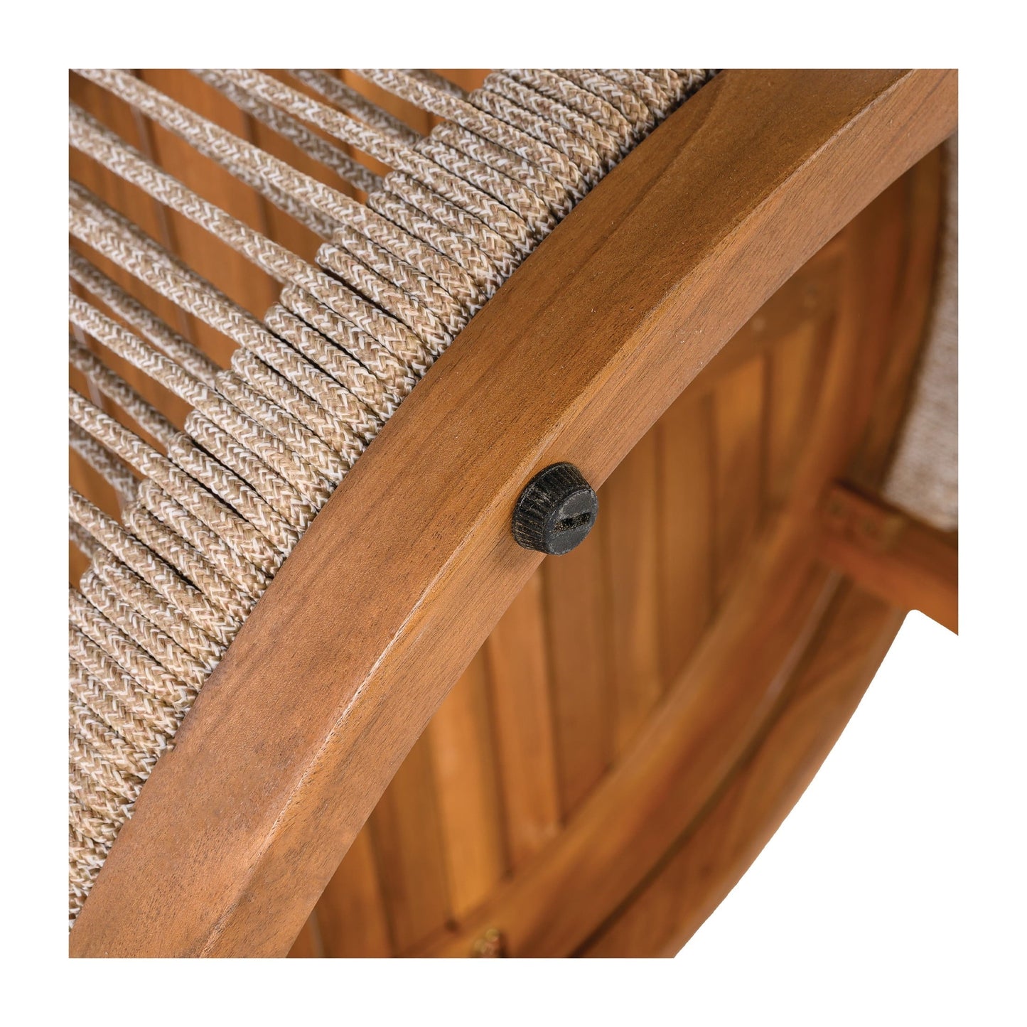 Christopher Knight Home Acacia Wood Patio Coffee Table, Weather-Resistant Outdoor Table with Handwoven Rope