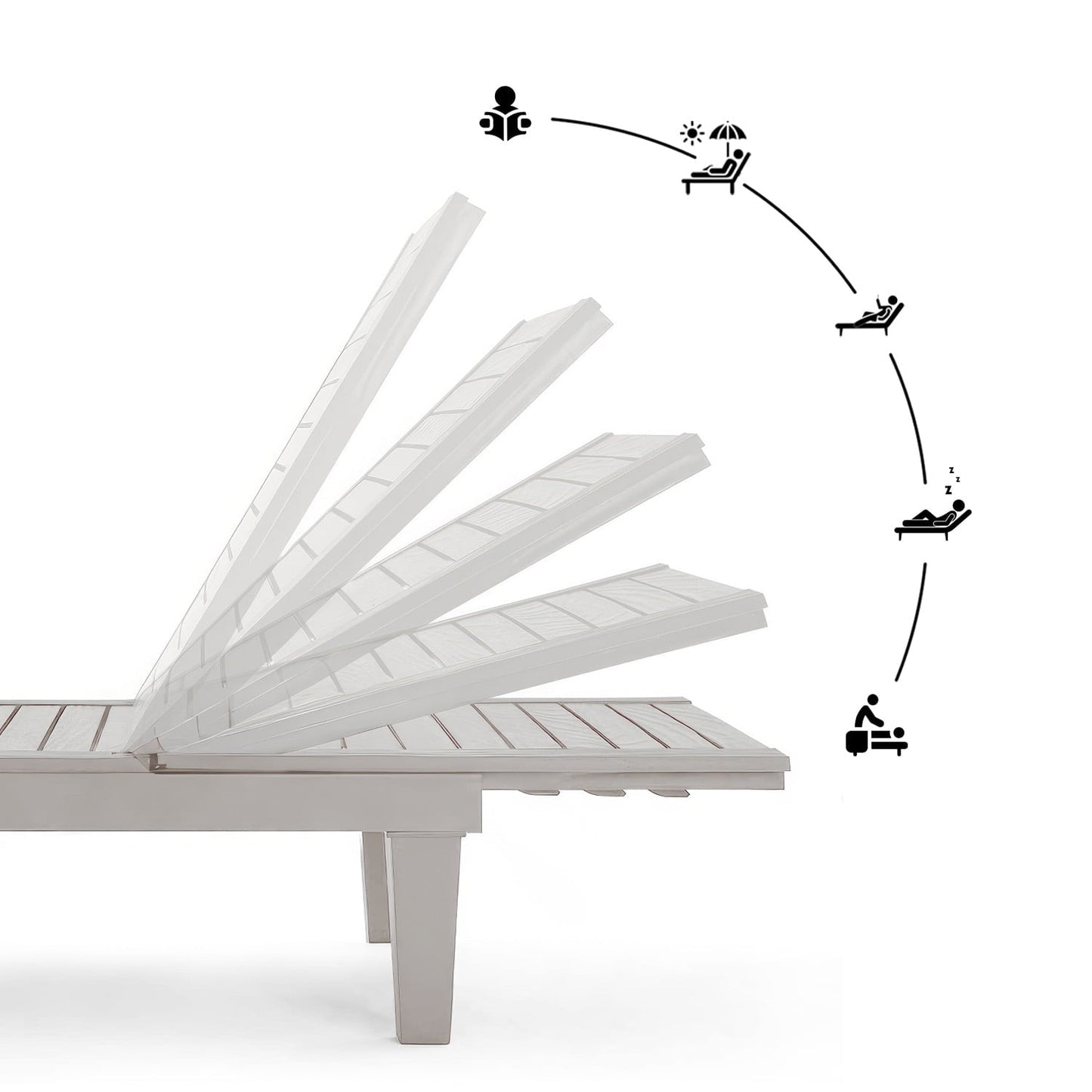 LammaLoe Set of 2 Chaise Outdoor Lounge Chairs for Pool Chairs or Patio Furniture, Gray