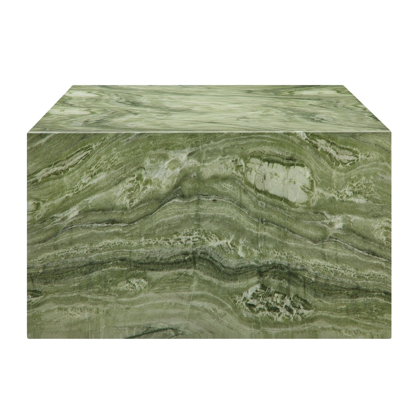 Coffee Side Table, Green, Faux Stone Concrete, Outdoor Patio Balcony Cafe Bistro Garden Hospitality Restaurant, Modern Contemporary, HB37587