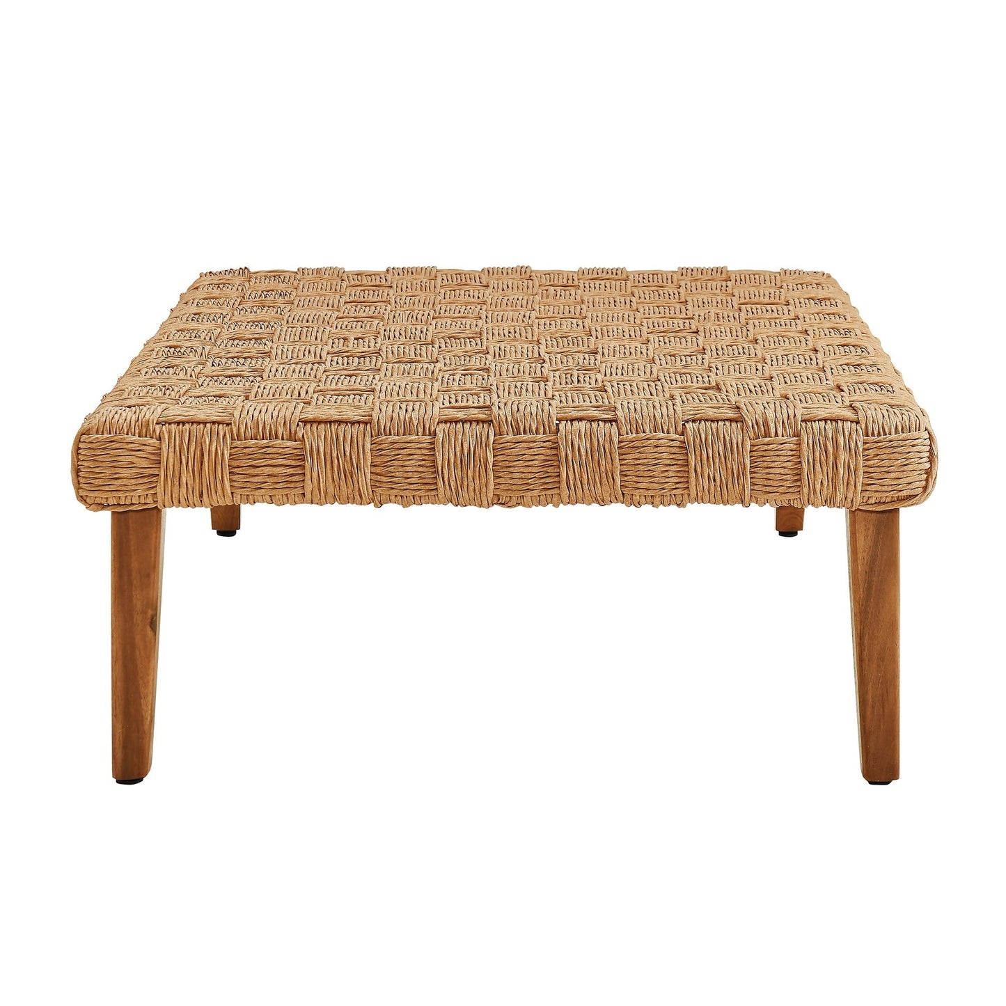 Coffee Side Table, Natural Brown, Wicker Rattan, Outdoor Patio Balcony Cafe Bistro Garden Hospitality Restaurant, Modern Contemporary, HB37236