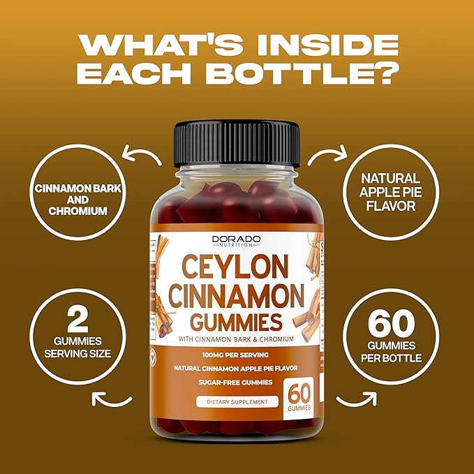 Ceylon Cinnamon Capsules (60 Count) Apple Cider Vinegar Cinnamon, Turmeric, Berberine & Ginseng for Digestion Overall Wellness Support - Ceylon Supplements - Vegan Capsules & USA Made