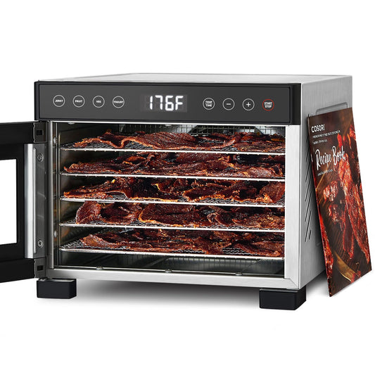 COSORI Food Dehydrator for Jerky, 176°F Temperature Control, 5 Stainless Steel Trays Dryer Machine, 4 Presets, 48H Timer, for Dog Treats, Meat, Fruit, Veggies, Snacks, Recipe Book Included