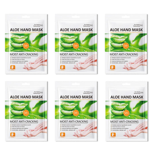 JunKuJK 6PCS Hand Masks,Hydrating Hand Masks Moisturizing Gloves Overnight for Dry Cracked Hands,Daily Hand Care Hand Masks Gift Set for Women and Men J