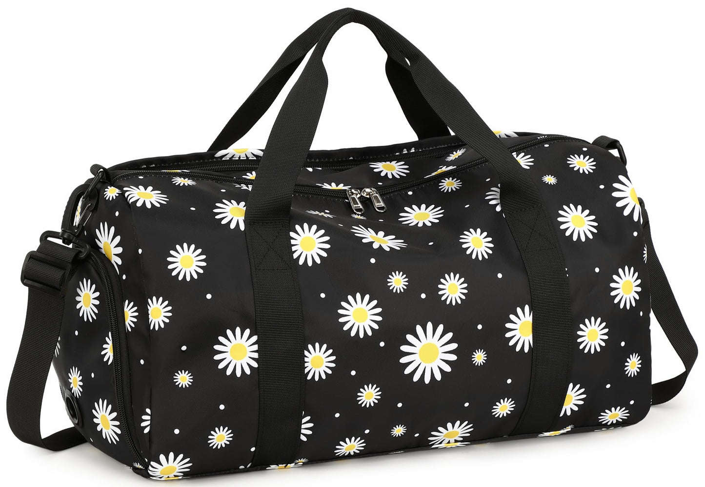 Gym Bag Sports Duffle Bag with Wet Pocket Weekender Overnight Bag with Waterproof Shoe Pouch and Air Hole for Girls Kids Women Travel Foldable Bag