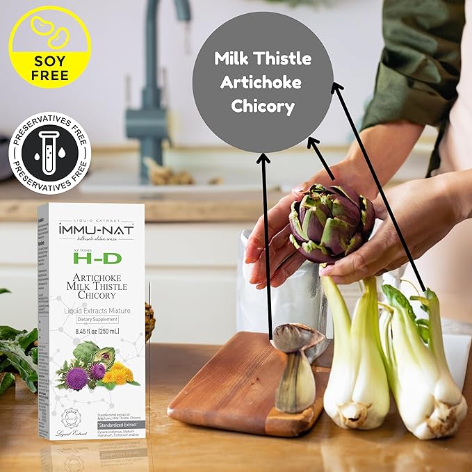 H-D Herbal Liver Detox, Cleanse, and Repair Liquid Supplement - Supports Gut Health and Kidney Function - Milk Thistle, Artichoke, and Chicory - Non-GMO (8.50oz)