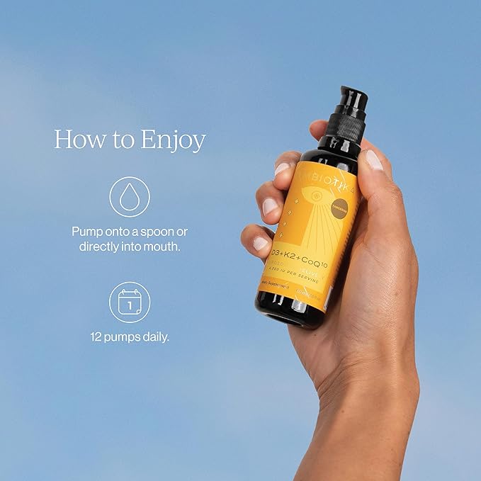 CYMBIOTIKA Vitamin D3 + K2 + CoQ10 Liquid, Vitamin D Supplement for Immune Support, Heart Health & Bone Health, Energy Booster, Liposomal Delivery, Vegan, Tangerine Flavor, 2pck (4.0 fl oz.)