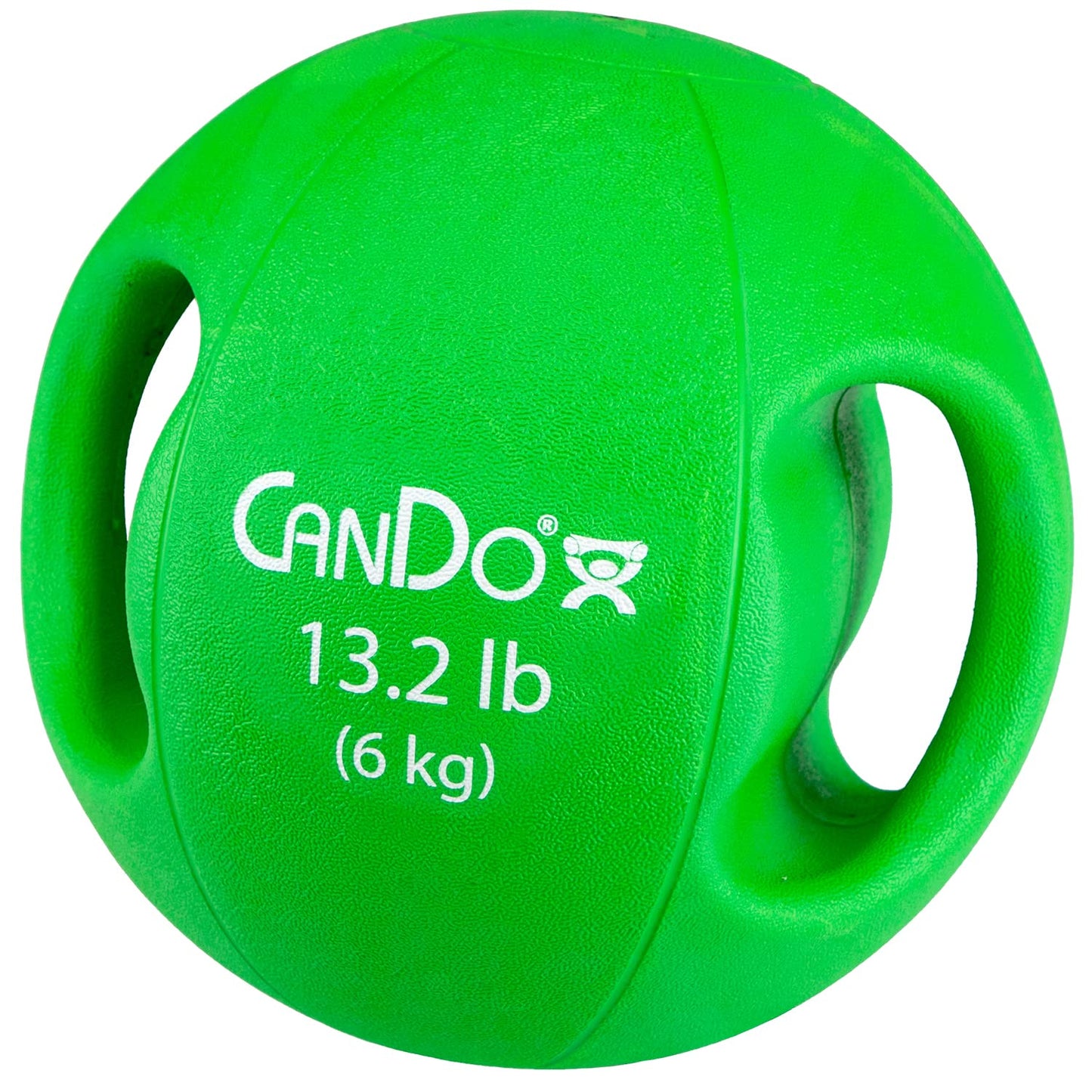 CanDo Molded Dual-Handle Medicine Ball for Strength Training, Core Workouts, Warmups, Cardio, and Plyometrics with Handles for Home and Clinic Use
