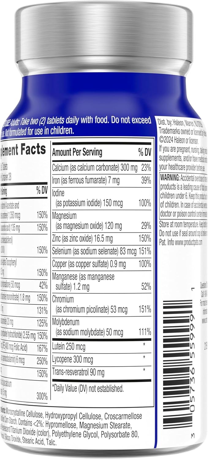 Centrum Age Defy for Men, All-in-1 High Potency Multivitamin + Healthy Aging Supplement, Multivitamin Blend with Resveratrol, and Niacin for NAD+ Level Support, Aluminium Bottle, 56 Tablets