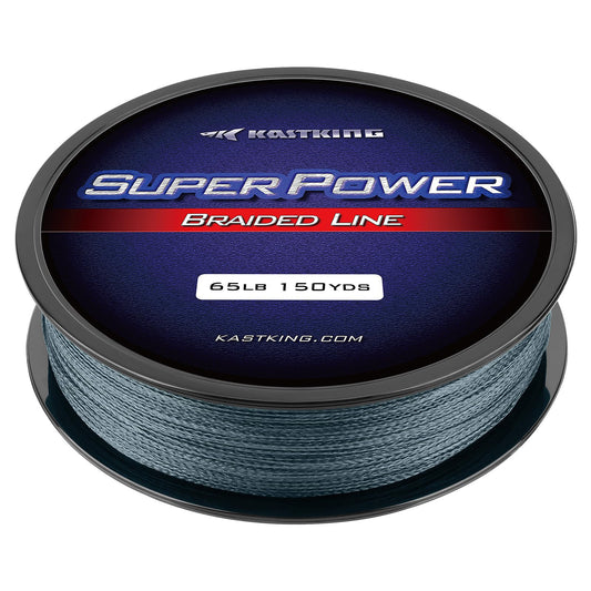 KastKing Superpower Braided Fishing Line, Gray, 8LB, 150 Yds