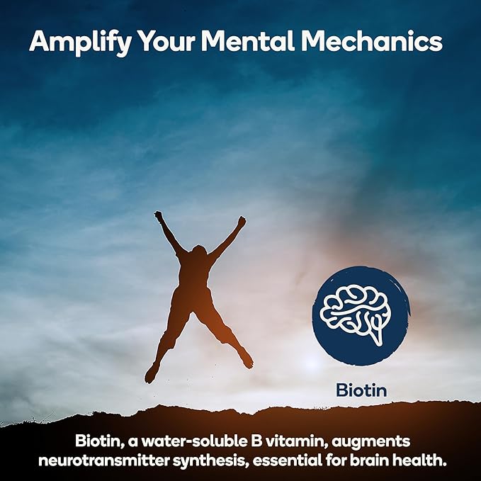 Brain - Balanced Neurotransmitter Support Supplement - Zinc, B6, Biotin for Cognitive Function - 90 Veggie Capsules (Brain)