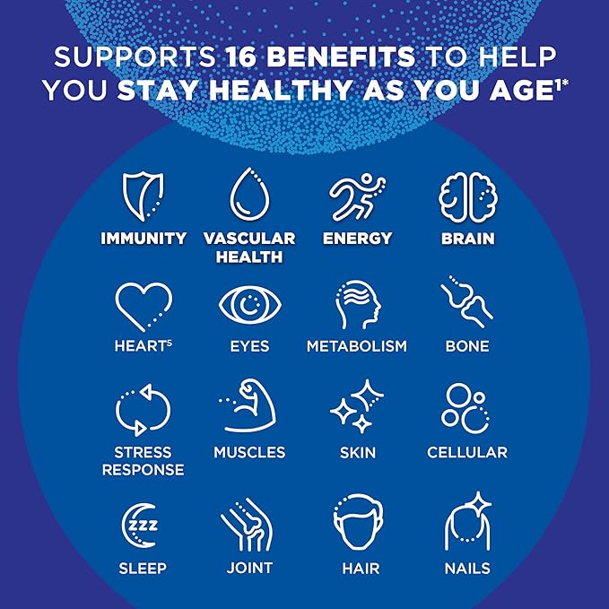 Centrum Age Defy for Men, All-in-1 High Potency Multivitamin + Healthy Aging Supplement, Multivitamin Blend with Resveratrol, and Niacin for NAD+ Level Support, Aluminium Bottle, 56 Tablets