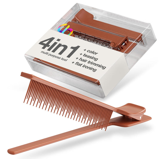 ColorBow Teasing Clip Comb (5 Pack) Teasing Comb, Coloring Styling Tools - Hairstylist Must Haves for Highlights balayage board Companion Ombré Trimming & Cutting - Flat Iron Comb Attachment Clip on
