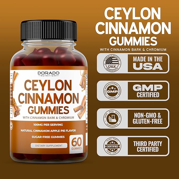 Ceylon Cinnamon Capsules (60 Count) Apple Cider Vinegar Cinnamon, Turmeric, Berberine & Ginseng for Digestion Overall Wellness Support - Ceylon Supplements - Vegan Capsules & USA Made