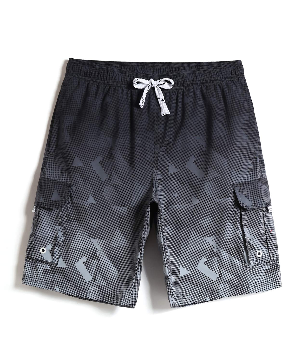 Insiswiner Mens Swim Trunks Quick Dry Beach Shorts Gray