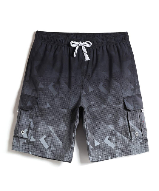 Insiswiner Mens Swim Trunks Quick Dry Beach Shorts Gray