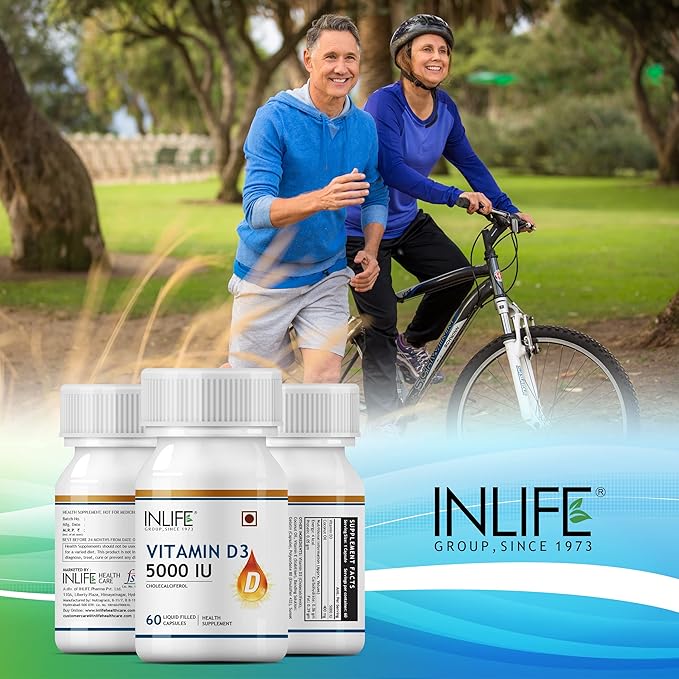 Cholecalciferol Vitamin D3 5000 IU with Coconut Oil for Back Pain Relief, Increased Energy Production, Immune Function, Heart Health, Joints & Muscle Building | Vegan GMP Tested - (60 Count)