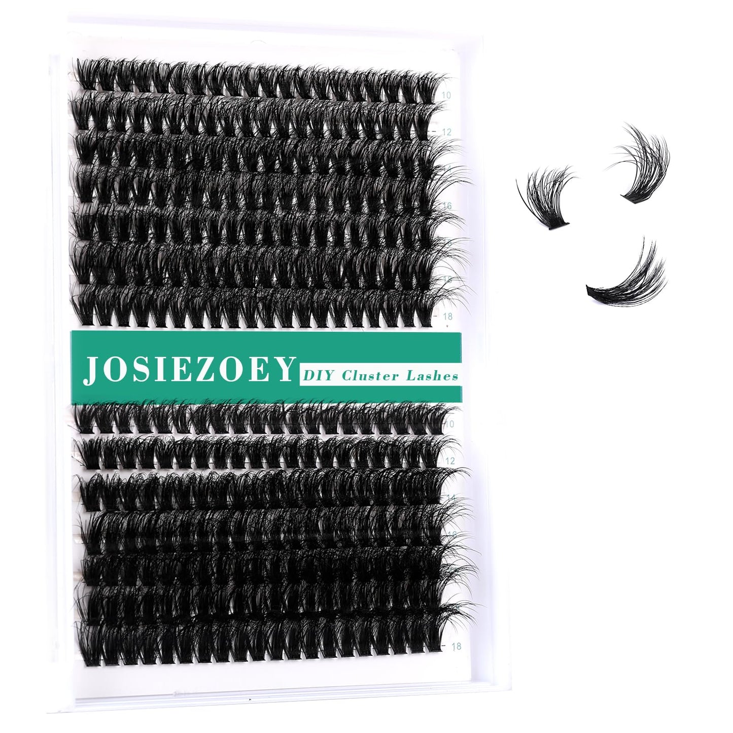 JOSIEZOEY Fluffy Lash Clusters 60+80D Volume Eyelash Clusters 10-18mm D Curl Cluster Eyelash Extensions 280pcs DIY Lash Extension for Beginners