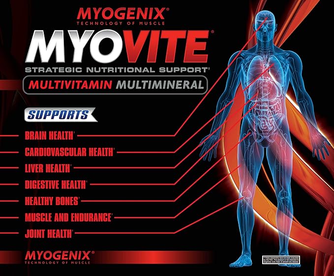Myogenix Myovite Multivitamins for Athletes - High Performance Vitamins For Men and Women Athletes, Easy-to-Swallow Daily Vitamins (44 Packets/Box)