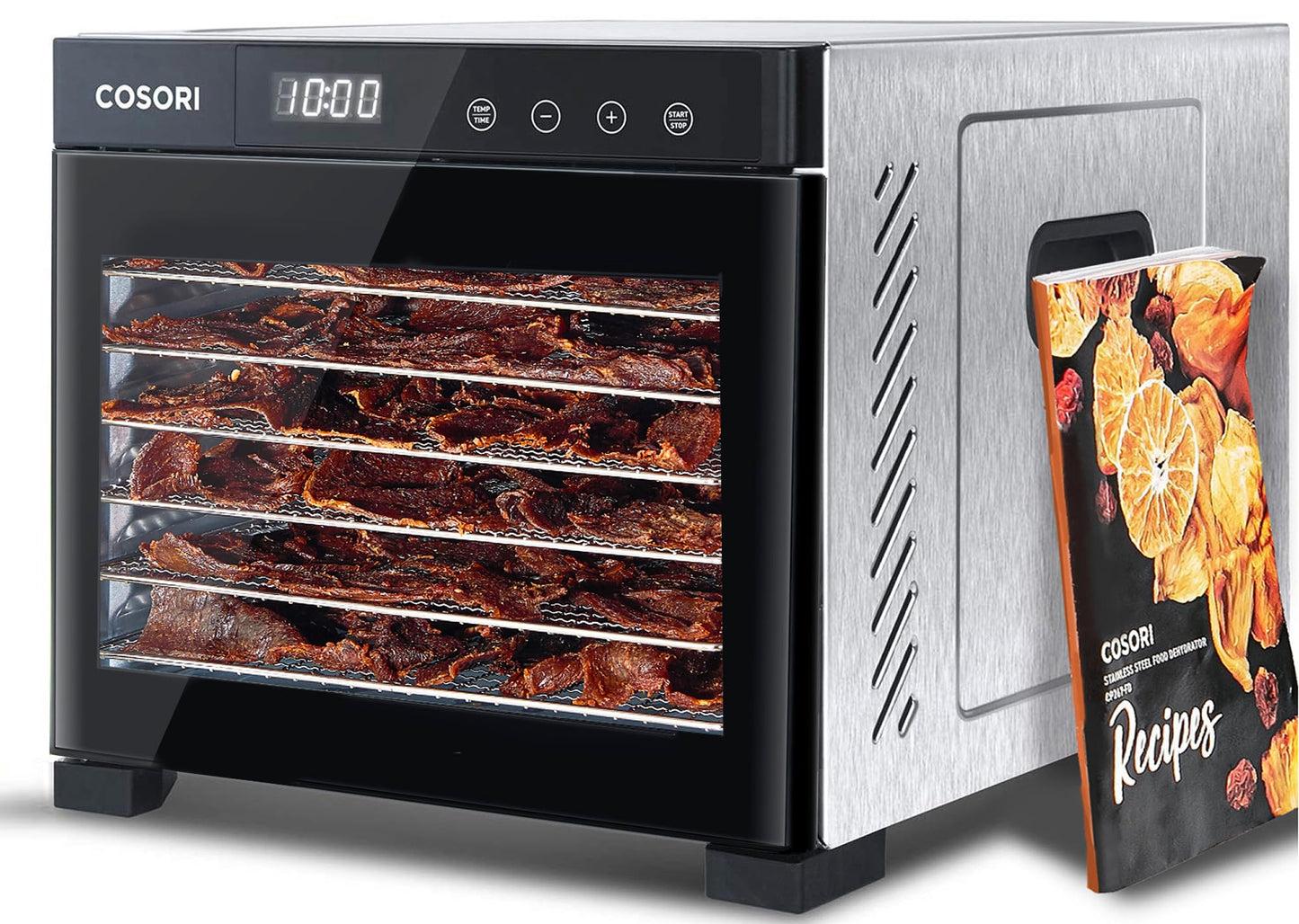 COSORI Food Dehydrator for Jerky, Large Drying Space with 6.48ft², 600W Dehydrator Machine, 6 Stainless Steel Trays, 48H Timer, 165°F Temperature Control, Yogurt Maker, for Herbs, Meat, Fruit