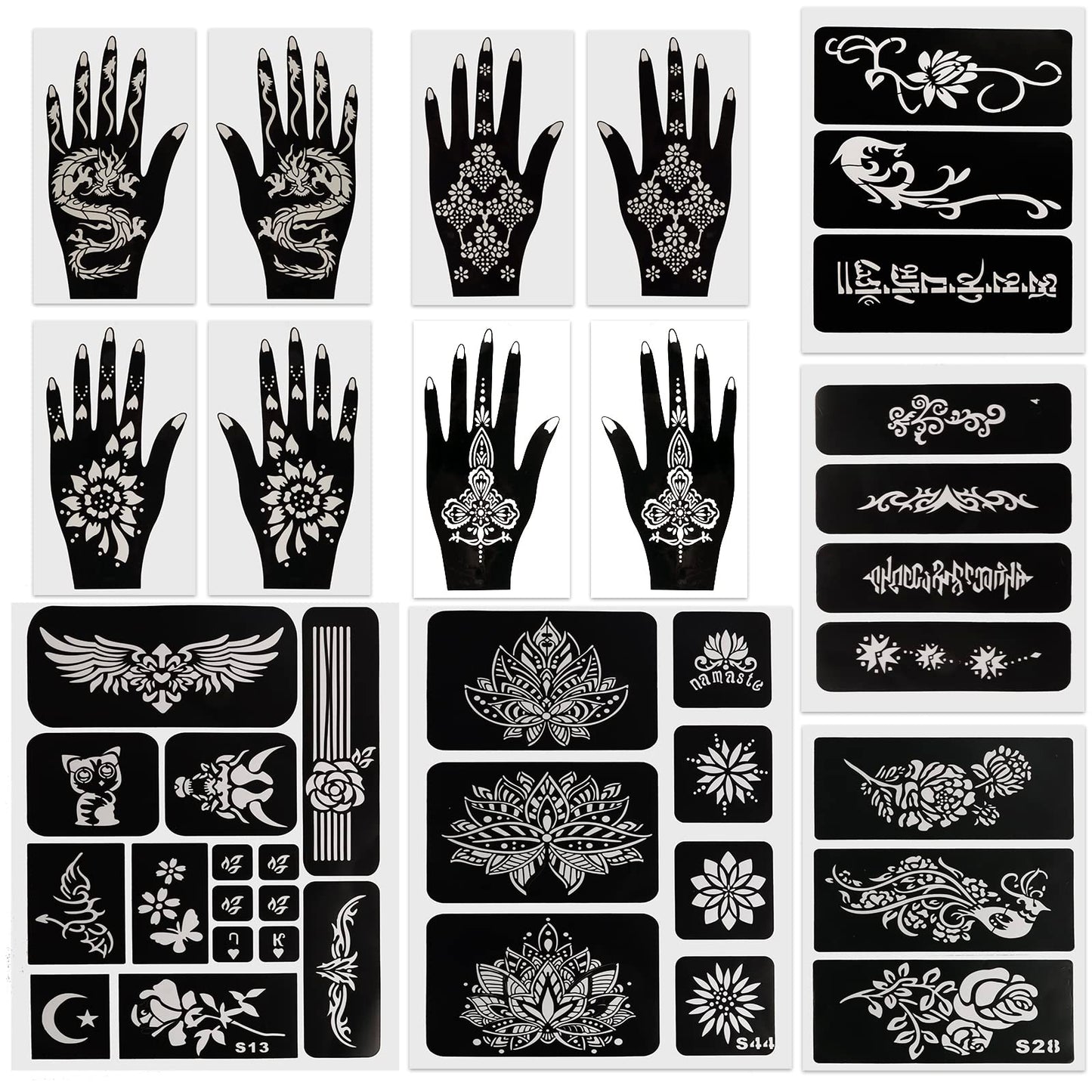 Kapopi Henna Tattoo Stencil Kit, Henna sexy temporary tattoo stickers For Women, girls and teenagers，Body Art Painting (Henna Tattoo Kit B)