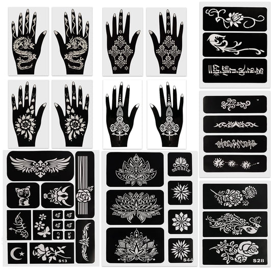 Kapopi Henna Tattoo Stencil Kit, Henna sexy temporary tattoo stickers For Women, girls and teenagers，Body Art Painting (Henna Tattoo Kit B)
