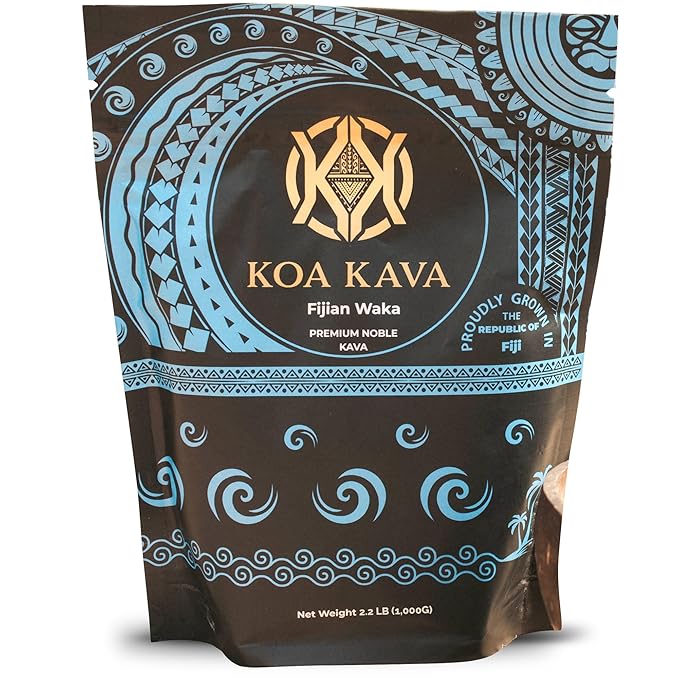 1 Kilogram (2.2 Pounds) Premium Fiji Waka from Koa Kava with a Drawstring Kava Strainer