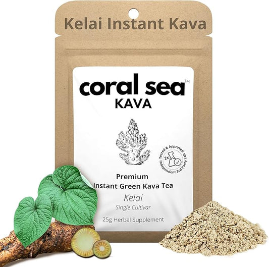 Instant Kava Tea Powder Kelai - Volcano Island’s Secret - 12+ Servings - Noble Kava Juice from Epi Island Vanuatu - Stress Release & Mood Support - Non-Habit Forming - Easy Mix 30:1 Concentrate
