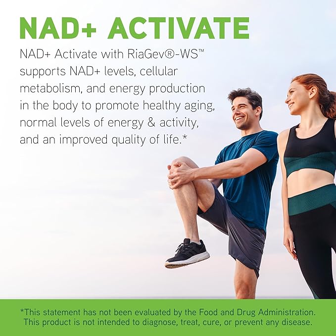 DAVINCI Labs NAD+ Activate - NAD Supplement with Vitamin C & Niacin - Helps Support Brain Health, Cellular Energy & More* - Vegetarian, Gluten-Free & Soy-Free - 30 Capsules
