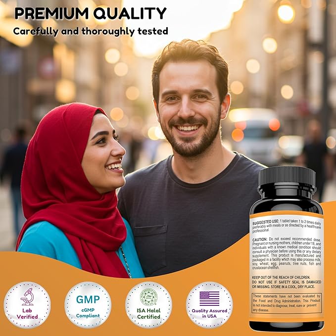 Halal Vitamin C-1000mg Tablets, 60 Days Supply. Immune Support Supplement with Vitamin C, Elderberry, Quercetin, Rose HIPS & Rutin. Vegetarian, Non-GMO, Sugar Free & Keto Friendly