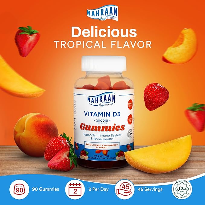 Halal Vitamins for Adults - Halal Multivitamins for Women & Men - Vitamin A, C, D, E, B6, B12 - Vegetarian, Halal Gummies - 90 Count