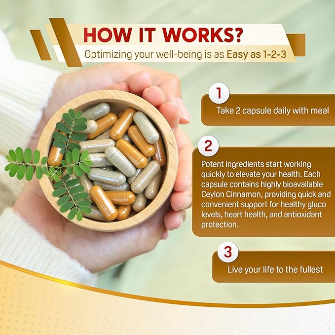 Ceylon Cinnamon Apple Cider Vinegar Berberine Bitter Melon - Made in USA