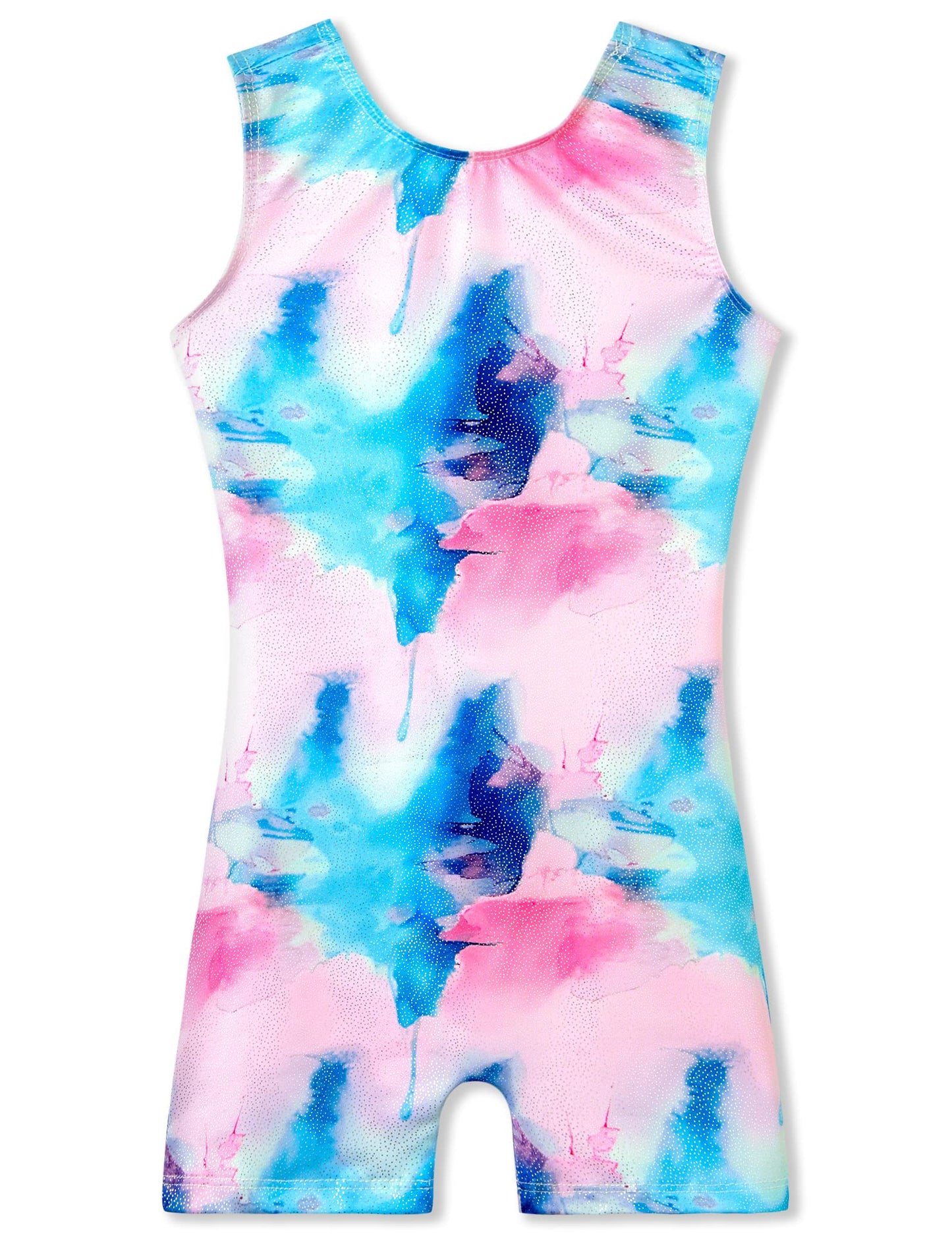 Leotards for Girls Gymnastics Size 3t 4t Sparkle Blue Pink Tie Dye Printed Biketard Toddler Kids Sleeveless Unitard