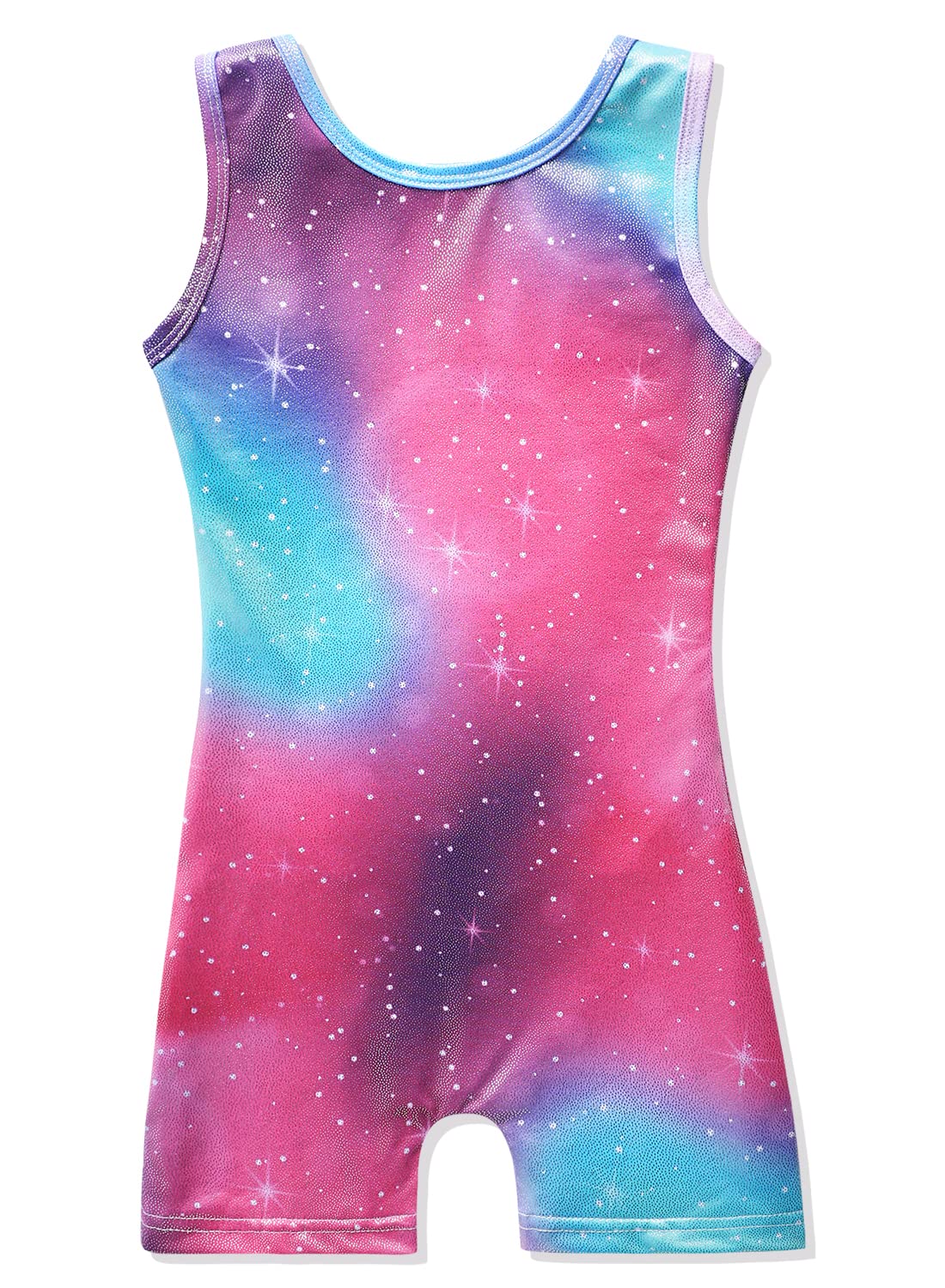 HOZIY Gymnastics Biketards for Girls Kids Apparel Clothing Clothes 5t Size 5-6x Hot Pink Colorful Galaxy Milky Way Sparkly