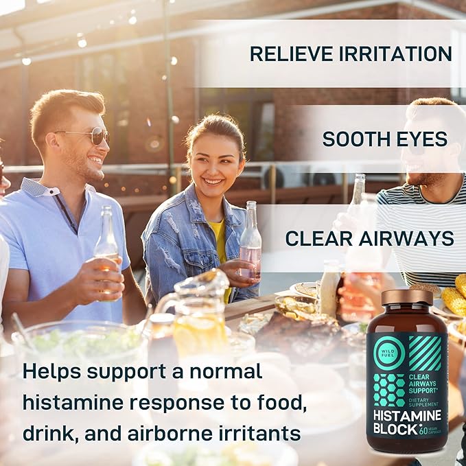 Histamine Block Flavonoids Supplements - Quercetin, Nettle, Atermesia Natural Source Flavonoids - Seasonal Allergy Balance Supplements Histamine Blocker - 60 Homeopatic Allergy Relief D-Hist Caps