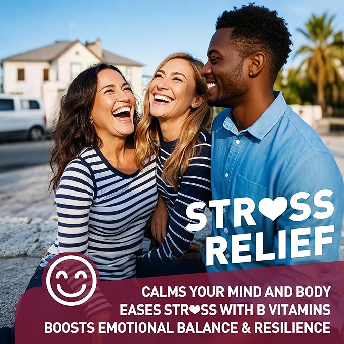 Brain & Mood Support Gummies, Super Vitamin B Complex for Men & Women, All B Vitamin B1 B2 B3 B5 B6 B7 B9 MethyB12 Multivitamin with PABA, Inositol, Choline, Supports MTHFR Gene & Energy, Vegan, 120Ct