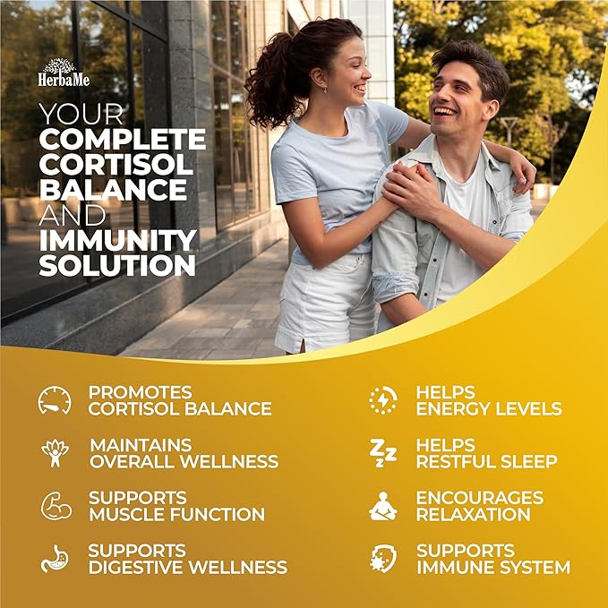 Cortisol Balance and Immune Support Supplement with Ashwagandha, Irish Sea Moss, Black Seed, Vitamin D and Magnesium Complex | Mood Enhancer | Immunity Booster | Stress Relief Pills | 90 Capsules