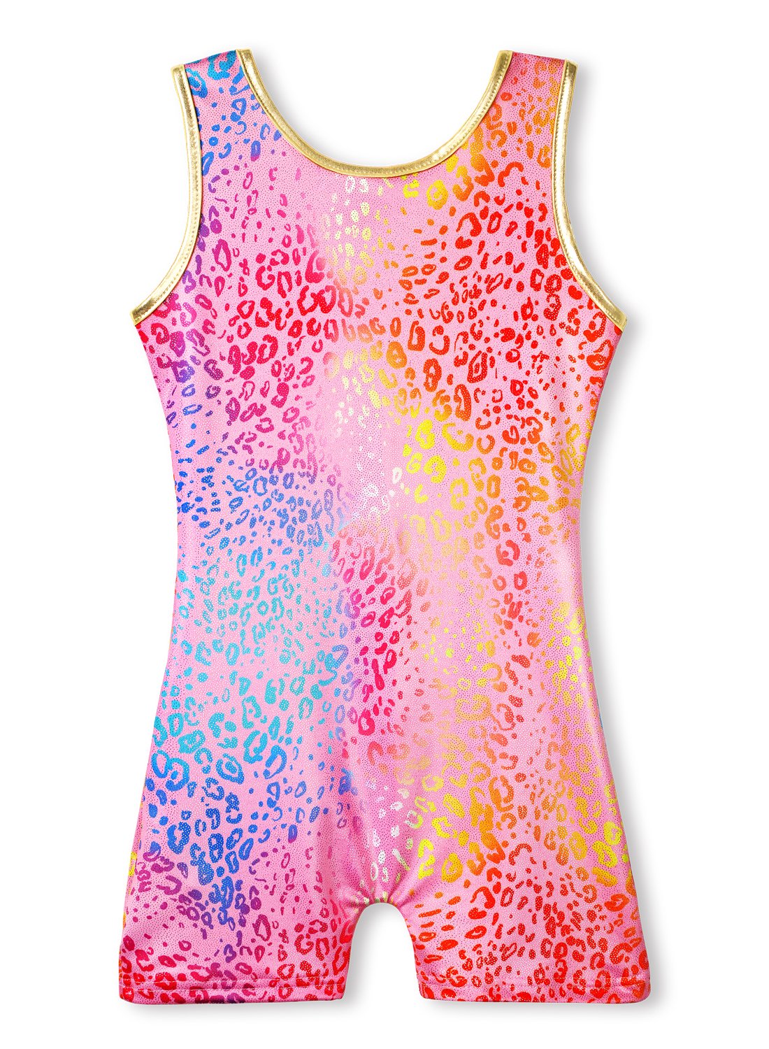 HOZIY Biketards for Girls Gymnastics Leotards with Shorts Pink 5t Size 5-6 Years Old Sparkly Shiny Tumbling Outfit for Kids Leo