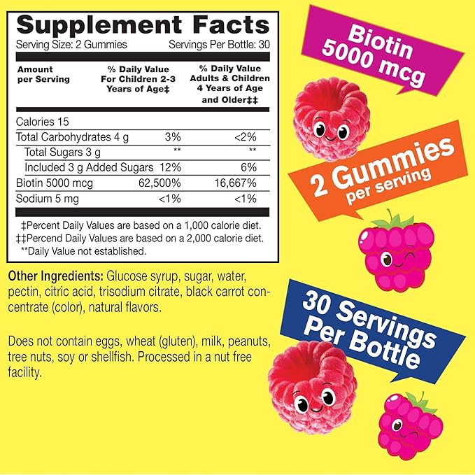 Calcium + Vitamin D3 Kids + Biotin Kids, Gummies Bundle - Great Tasting, Vitamin Supplement, Gluten Free, GMO Free, Chewable Gummy
